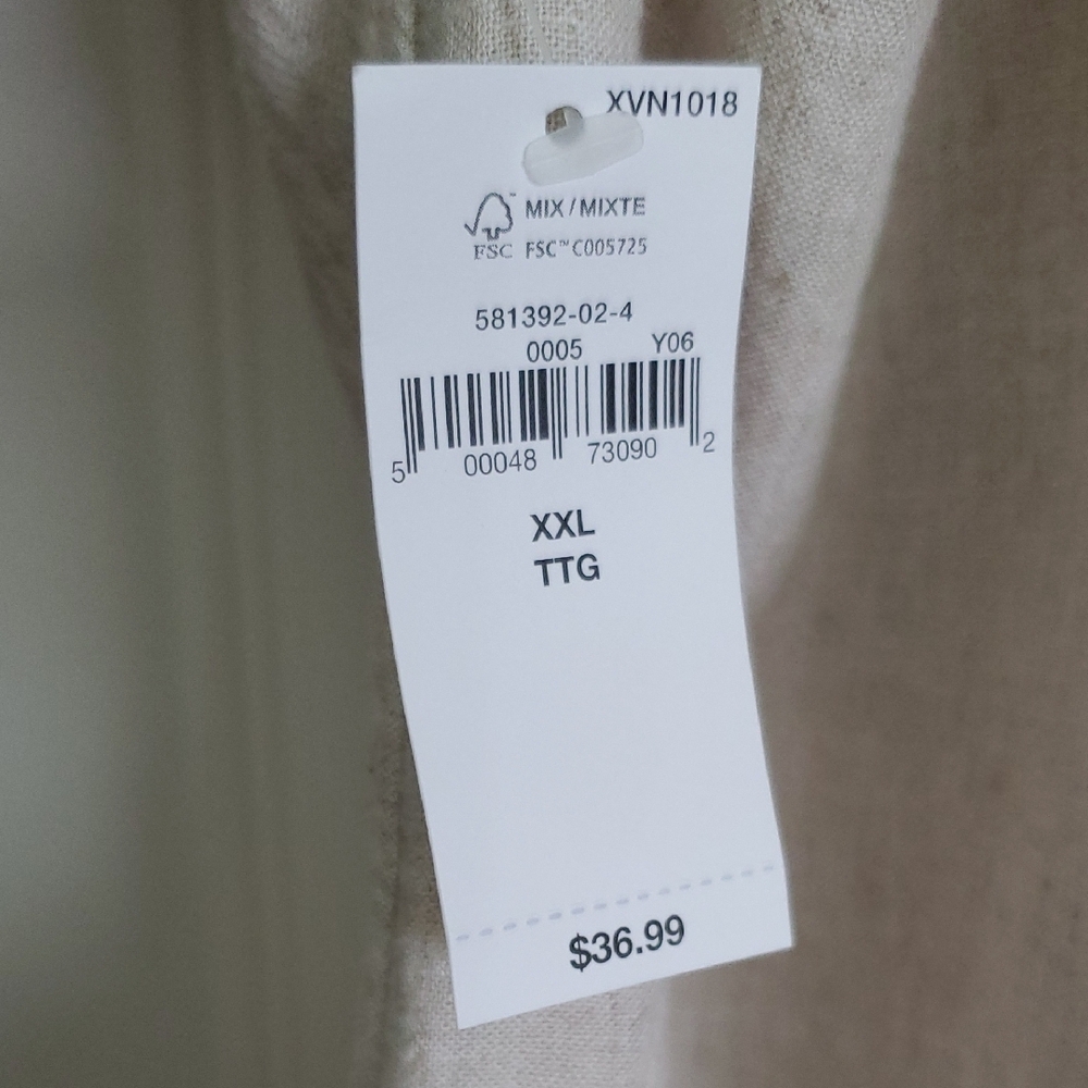 Linen-Blend Utility Short-Sleeve Shirt - Size XXL - Picture 9 of 13